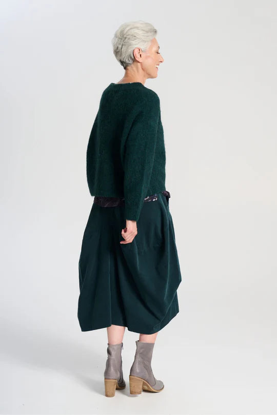 Milwaukee Marlowe Skirt Teal in Fine Cord - Olga de Polga