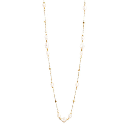Freshwater Pearl Necklace 14k Gold Plated Steel-80cm