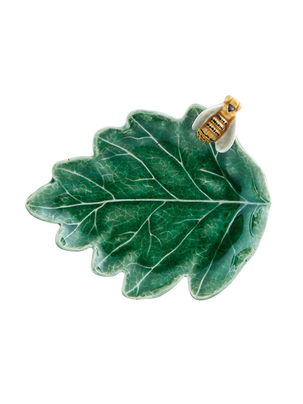 Bordallo Pinheiro Tree Leaf with Bee 14cm