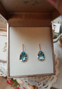 Light Blue Crystal Drop Earrings