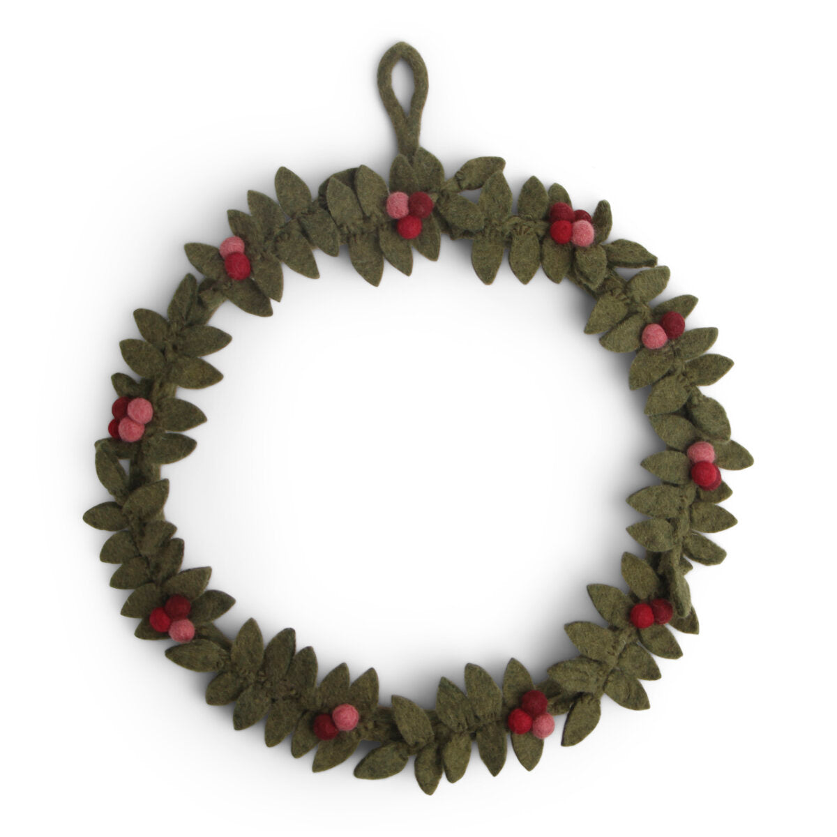 Gry and Sif Green Wreath with Red Berries