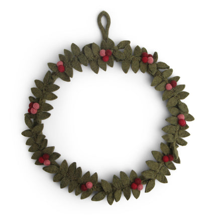 Gry and Sif Green Wreath with Red Berries