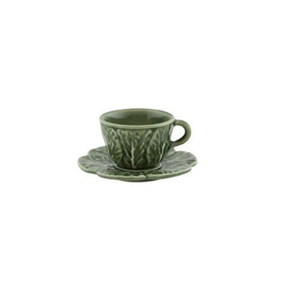 Bordallo Cabbage Coffee Cup and Saucer (Set of 2)