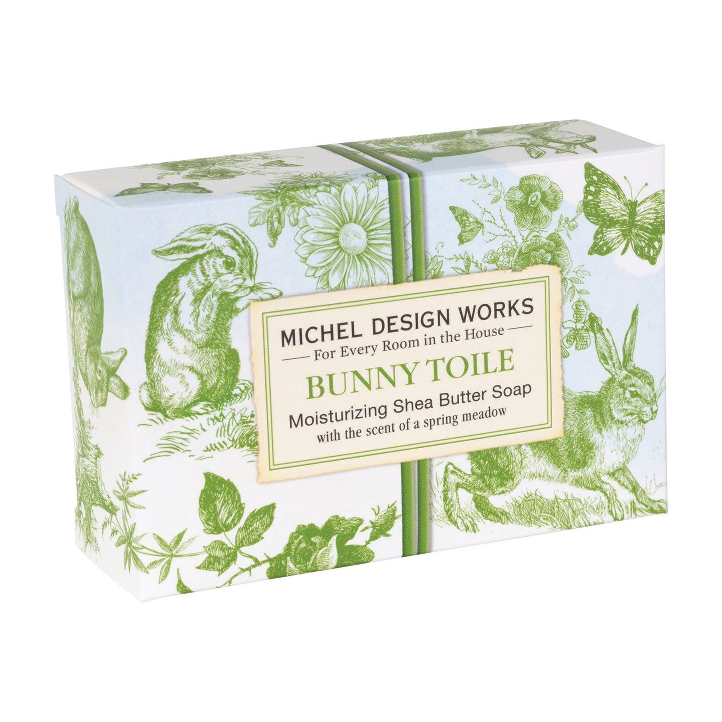 MICHEL DESIGN WORKS BUNNY TOILE SINGLE BOXED SOAP