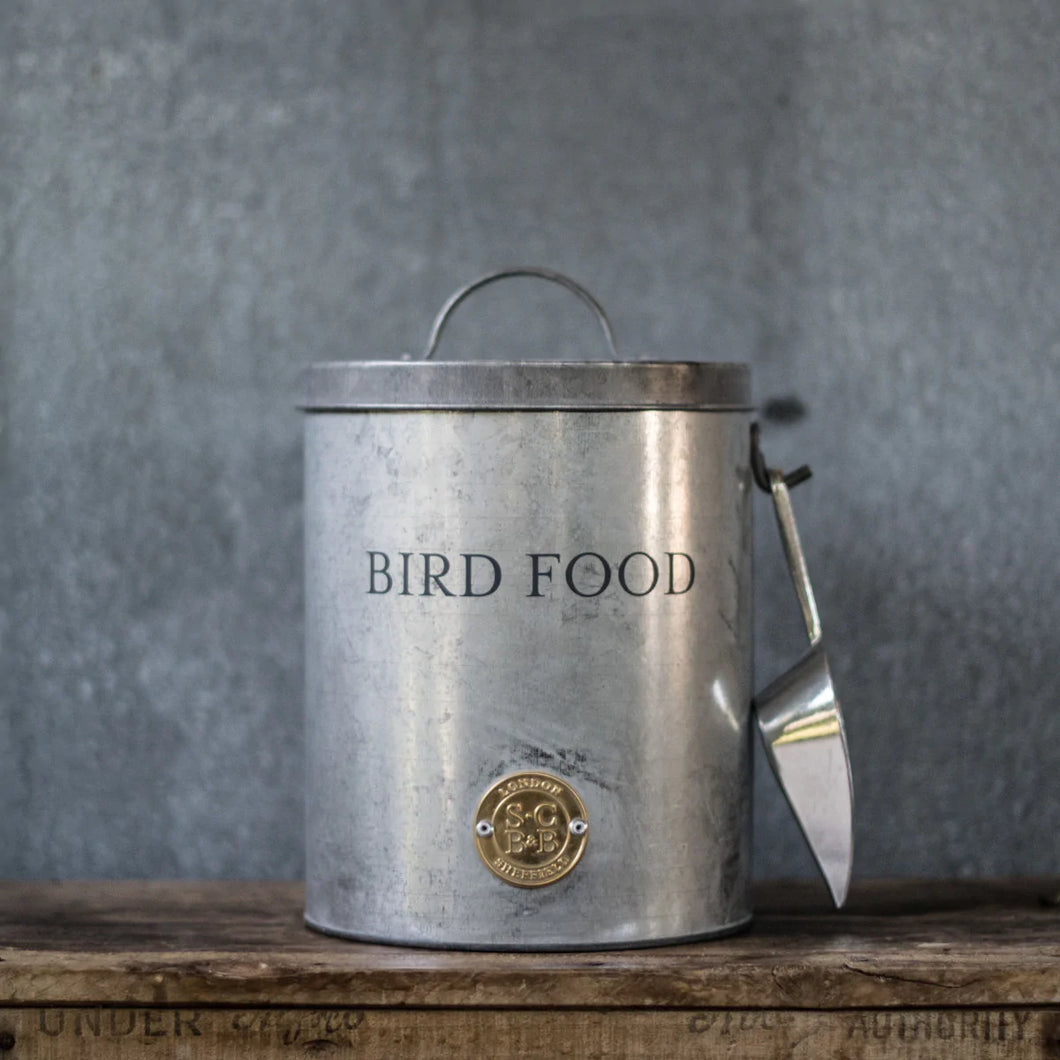 Burgon & Ball Galvanised Bird Food Tin with Scoop