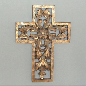 Floral Gold Cross
