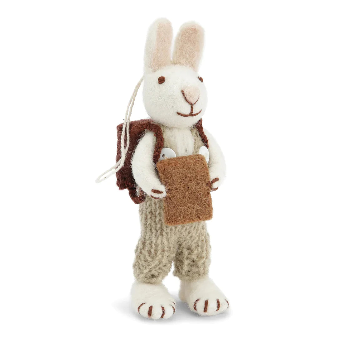 Gry and Sif White Bunny with Green Pants and Book (Small)