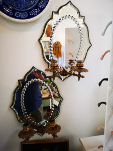 Vintage Wall Sconce Mirrors (Pair)