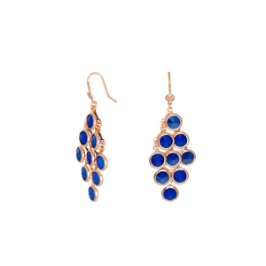 Simply Italian Blue Crystal 9 Drop Earrings