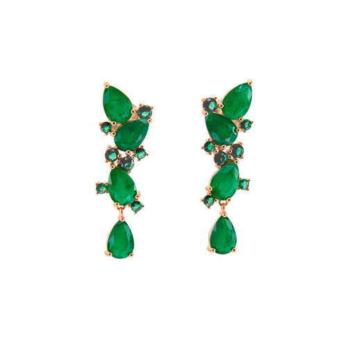 Simply Italian Green Pear Cut Drop Earrings