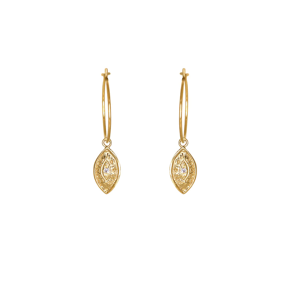 Simply Italian Gold Eye Hoop Earrings