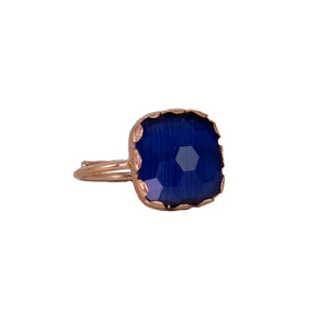 Simply Italian Blue Gemstone Square Ring