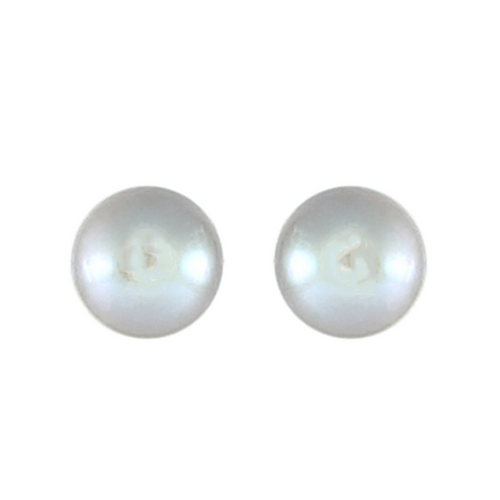 Silver Pearl Stud Earrings (Small) by Simply Italian