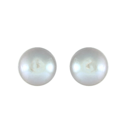 Silver Pearl Stud Earrings (Small) by Simply Italian