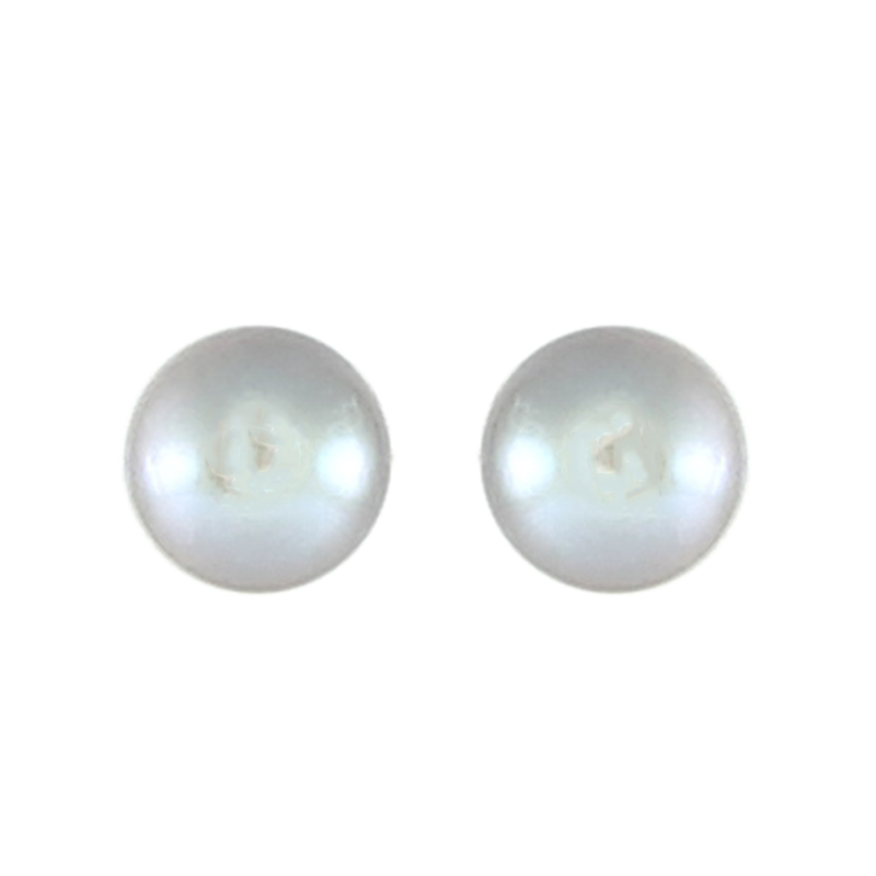 Silver Pearl Stud Earrings (Small) by Simply Italian