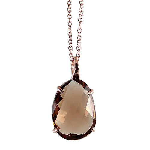 Smoky Crystal Pendant by Simply Italian