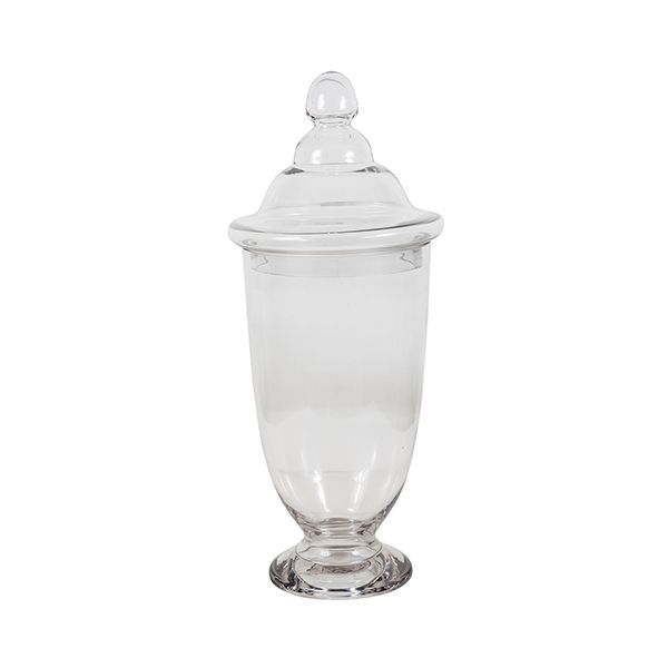 French Country Glass Urn With Lid