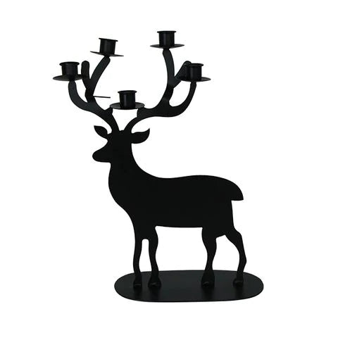 French Country Collections Small Reindeer Iron Candleholder