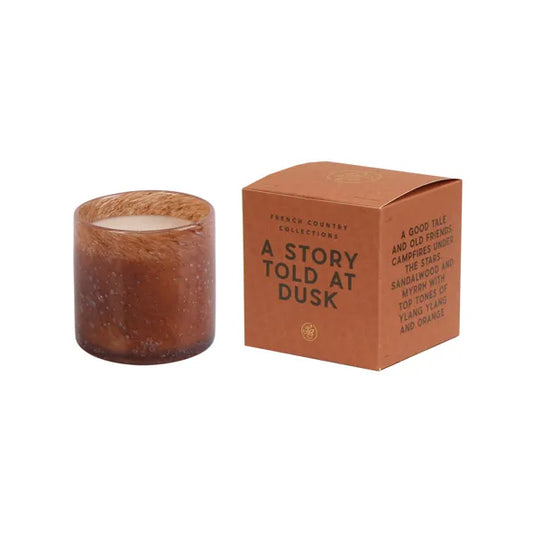 A Story Told at Dusk Glass Candle by French Country Collections