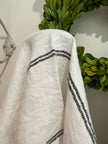 Woven Stripe Tea Towel White & Black - by French Country Collections