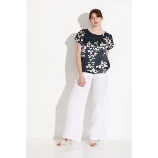 Eliza Timber Top Print - Printed silk satin boxy tee by Tale The Label