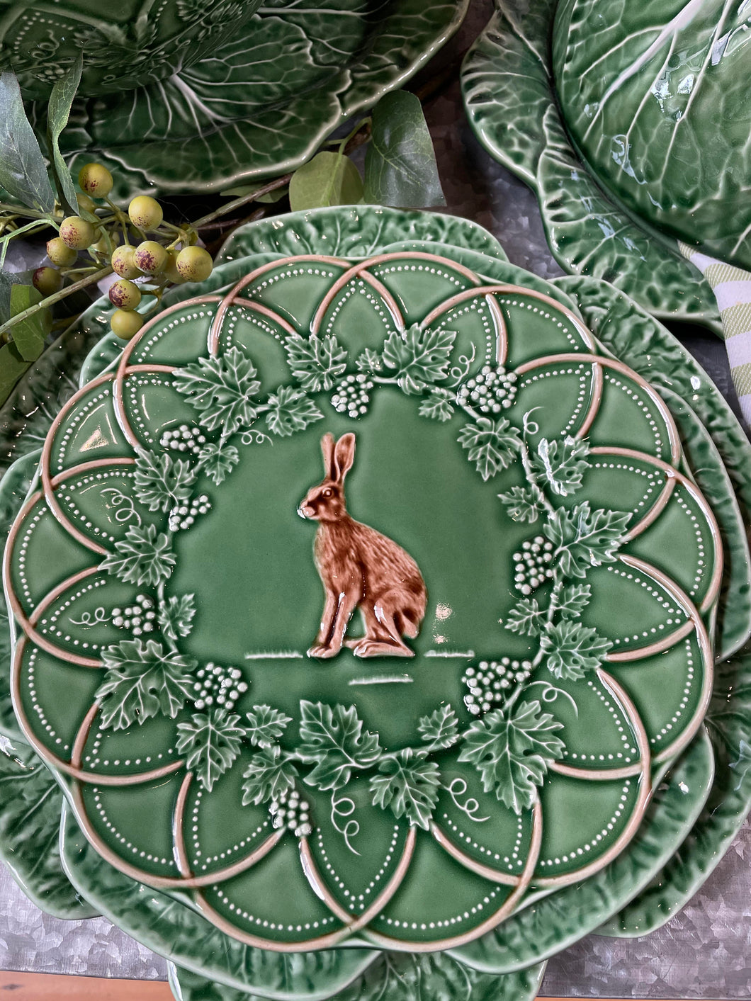 Bordallo Pinheiro Grove Hare Plate